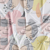 Abstract Faces Digital Printed Fabric Material For Cord Sets Wholesale